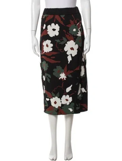 Pre-owned Tanya Taylor Floral Print Midi Length Skirt In Multicolor