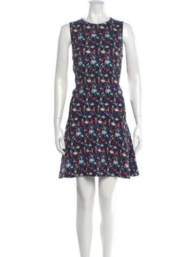 Pre-owned Tanya Taylor Floral Print Mini Dress In Black