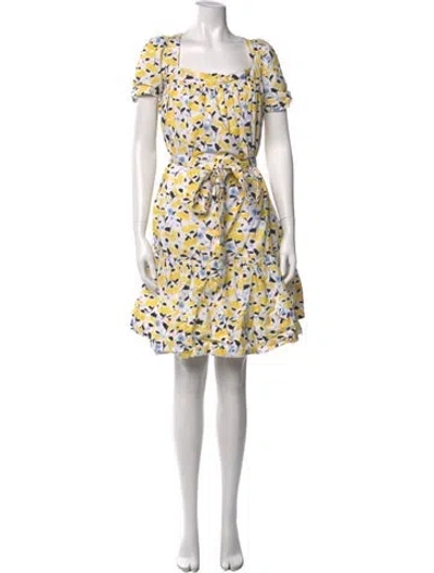 Pre-owned Tanya Taylor Floral Print Mini Dress In Neutral