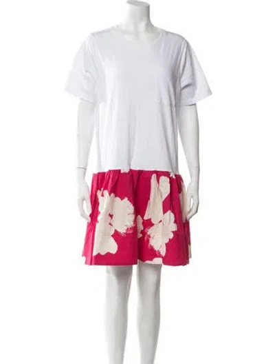 Pre-owned Tanya Taylor Floral Print Mini Dress In Pink