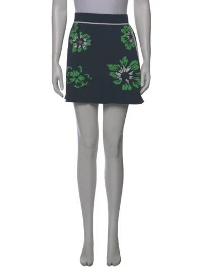 Pre-owned Tanya Taylor Floral Print Mini Skirt In Blue