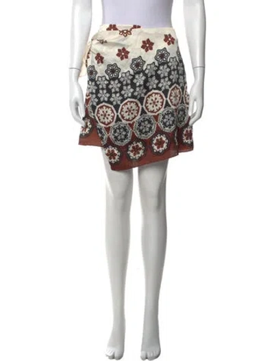 Pre-owned Tanya Taylor Floral Print Mini Skirt In Multicolor