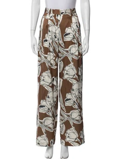 Pre-owned Tanya Taylor Floral Print Wide Leg Pants W/ Tags In Multi