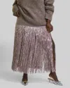 Tanya Taylor Florence Skirt In Sparrow Grey In Purple