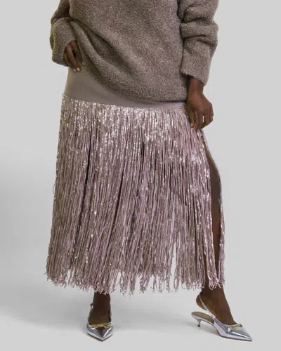 Tanya Taylor Florence Skirt In Sparrow Grey In Purple