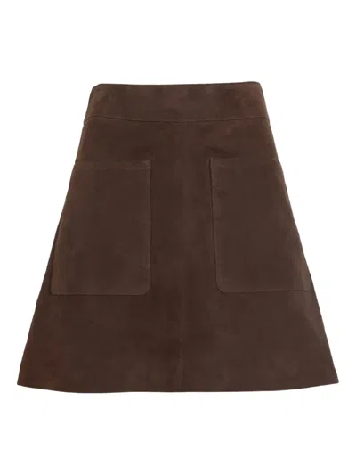 Tanya Taylor Frances Patch-pocket Mini Skirt In Brown