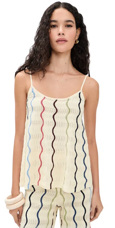 Tanya Taylor Gigi Knit Tank Cream Multi In Neutral