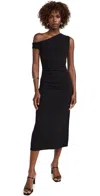 Tanya Taylor Gio One-shoulder Midi Dress In Black