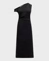 Tanya Taylor Gio One-shoulder Midi Dress In Black