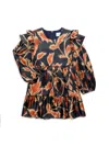 Tanya Taylor Girl's Marisol Print Mini A-line Dress In Dark Navy