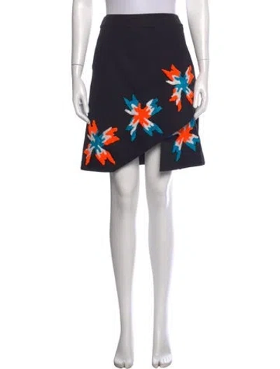 Pre-owned Tanya Taylor Graphic Print Mini Skirt W/ Tags In Black