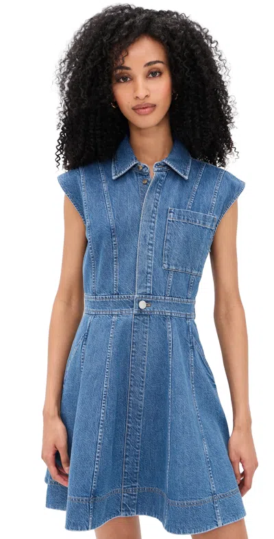 Tanya Taylor Hailey Denim Dress Medium Indigo Blue