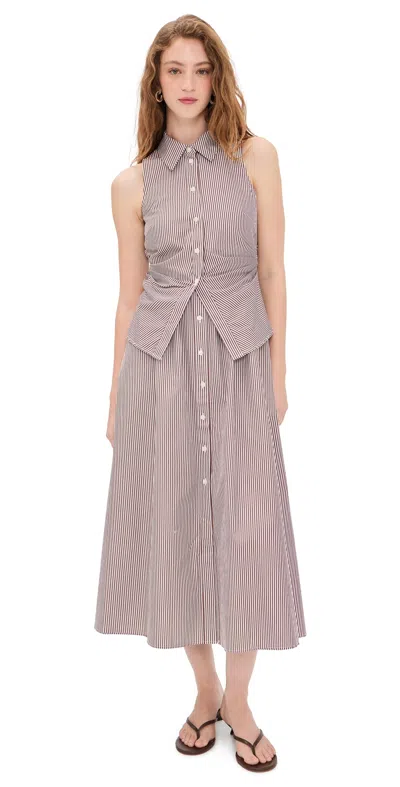 Tanya Taylor Hannah Dress Acorn/optic White In Neutral