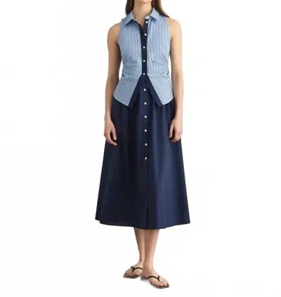 Tanya Taylor Women's Hannah Striped Cotton Midi-dress In Blue