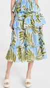 Tanya Taylor Hazelle Midi Skirt In Horizon Blue Multi