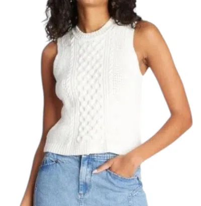 Tanya Taylor Heath Knit Top In Cream In White