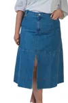 Tanya Taylor Hudie Denim Skirt - Plus In Medium Indigo In Blue