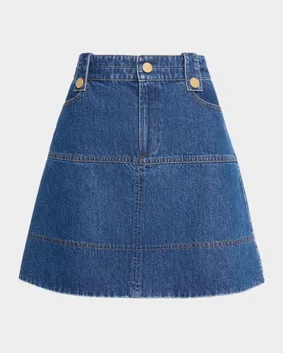 TANYA TAYLOR HUDIE SHORT DENIM SKIRT