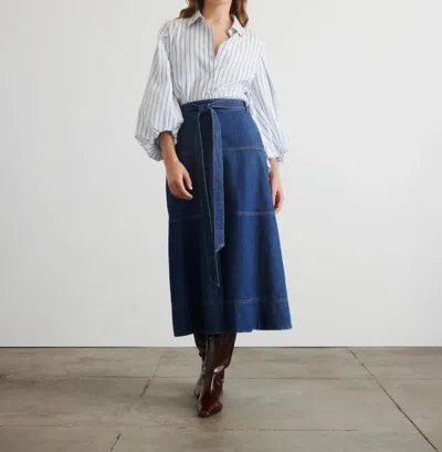 Tanya Taylor Hudley Classic Skirt In Indigo Blue