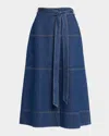 Tanya Taylor Hudley Skirt Classic Indigo Blue In Blue