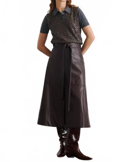 Tanya Taylor Hudley Midi Skirt In Oxblood In Brown
