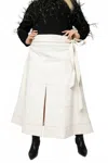 Tanya Taylor Hudson High-waist Belted Denim Midi Skirt In White