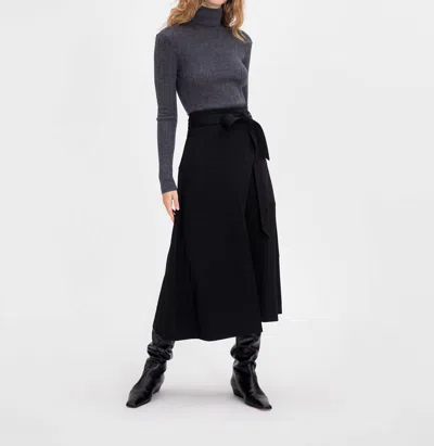 Tanya Taylor Hudson Skirt In Black Suiting In Multi
