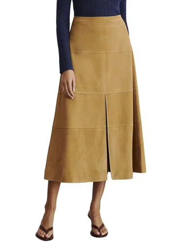 Tanya Taylor Hudson Suede Skirt In Brown