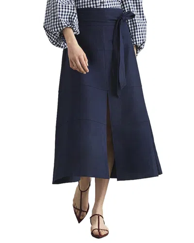 Tanya Taylor Hudson Wool-blend Skirt In Blue