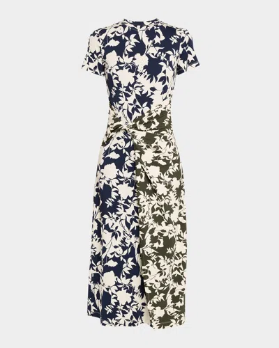 Tanya Taylor Jan Printed Short-sleeve T-shirt Dress In Black
