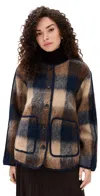 Tanya Taylor Janet Plaid Barn Jacket In Multi