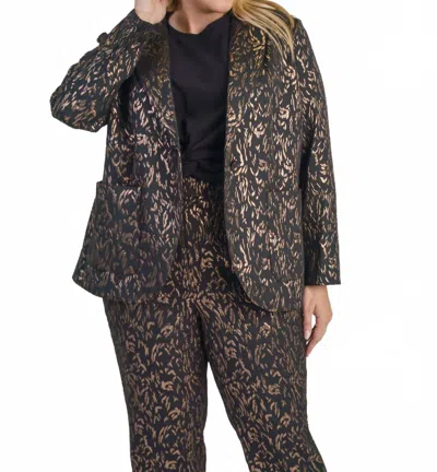 Tanya Taylor Jared Metallic Jacket In Black Bronze In Red