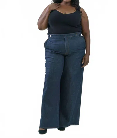 Tanya Taylor Jocelyn Relaxed Wide Leg Pants - Plus In Indigo In Blue