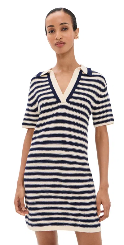 Tanya Taylor Joni Dress Cream/maritime Blue Multi