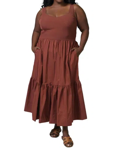 Tanya Taylor Josephina Dress - Plus In Cinnamon In Brown
