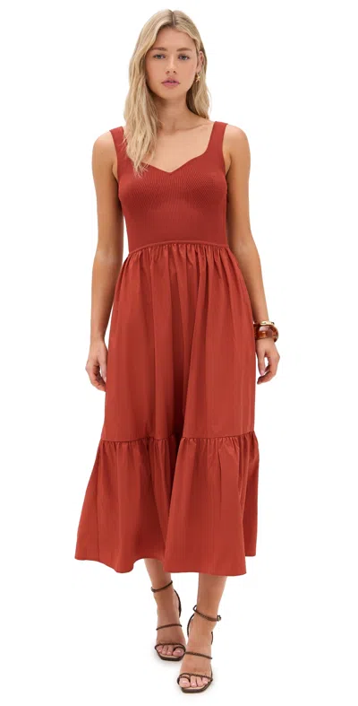 Tanya Taylor Josephina Dress Brick