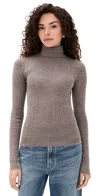 Tanya Taylor Kayden Knit Top Sparrow Grey Melange In Brown