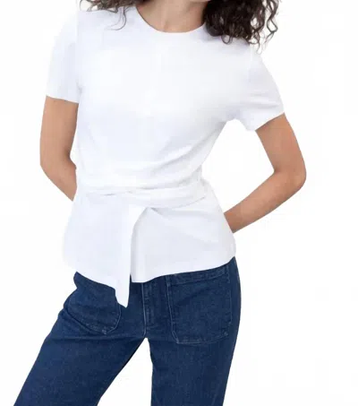 TANYA TAYLOR KELSEY CREW TOP IN OPTIC WHITE