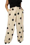 Tanya Taylor Kenia Wide-leg Pant - Plus Size In Cream With Black Dots