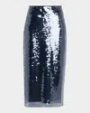 Tanya Taylor Kiah Sequined Midi Skirt In Blue