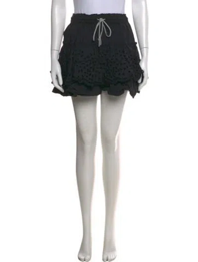 Pre-owned Tanya Taylor Lace Pattern Mini Skirt In Black