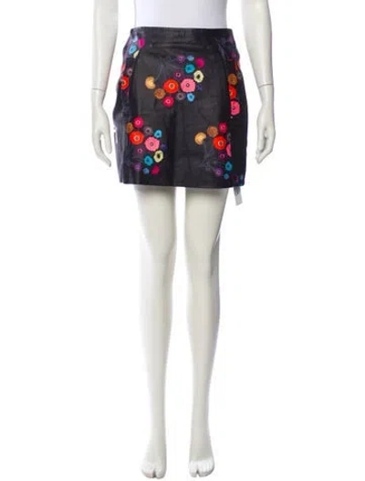 Pre-owned Tanya Taylor Lambskin Mini Skirt In Multi