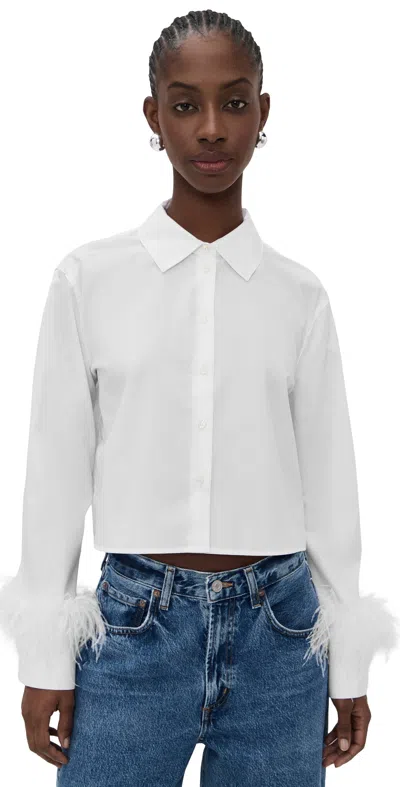 Tanya Taylor Largaux Feather Top Optic White