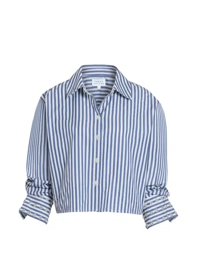 Tanya Taylor Largaux Striped Shirt In Blue