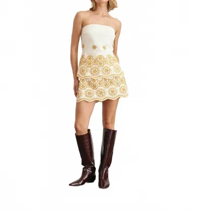 Tanya Taylor Leah Top In Ivory/marigold Multi In Neutral