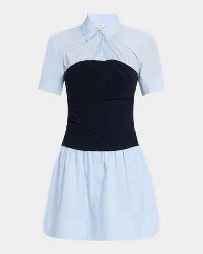 Tanya Taylor Leanne Combo Mini Shirtdress