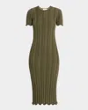 Tanya Taylor Leighton Short-sleeve Knit Midi Dress