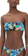Tanya Taylor Lexa Bikini Top Chocolate/aqua Multi In Chocolate/aqua Multi