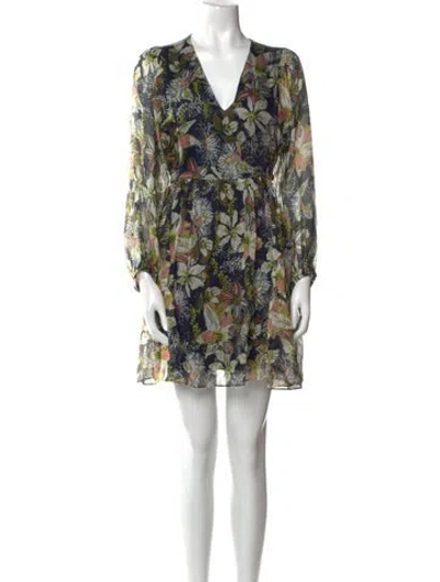Pre-owned Tanya Taylor Linen Mini Dress In Blue