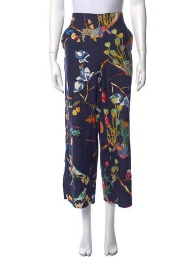 Pre-owned Tanya Taylor Linen Wide Leg Pants In Blue